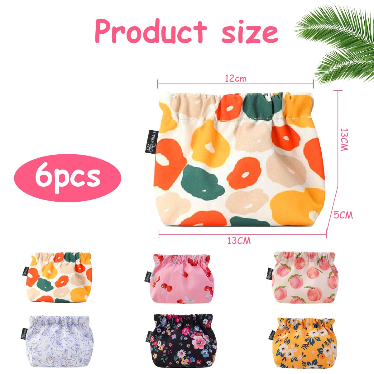 MAYCREATE 6pcs Small Pouches for Women, Mini Makeup Pouch, Cute Print Oxford Cloth Coin Purse Pocket Cosmetic Bag Travel Organizer for Lipstick Jewelry Earphones - Self-Closing MAYCREATE 6pcs Small Pouches for Women, Mini Makeup Pouch, Cute Print Oxford Cloth Coin Purse Pocket Cosmetic Bag Travel Organizer for Lipstick Jewelry Earphones - Self-Closing